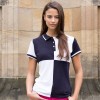 Front Row & Co top Women's quartered house polo cut sew